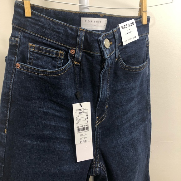 BRAND NEW 25W 30L TOPSHOP Raw Hem Jamie Jeans - Picture 3 of 7
